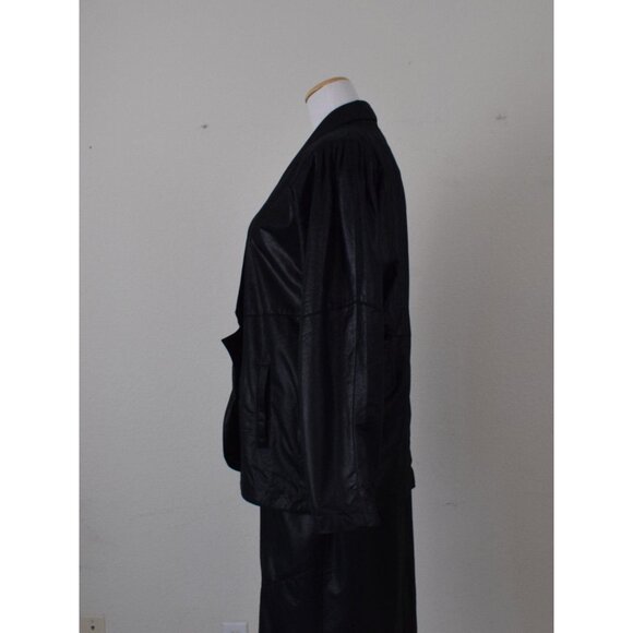 Vintage Black Polyester 2 pc Skirt + Jacket Set - Picture 2 of 10